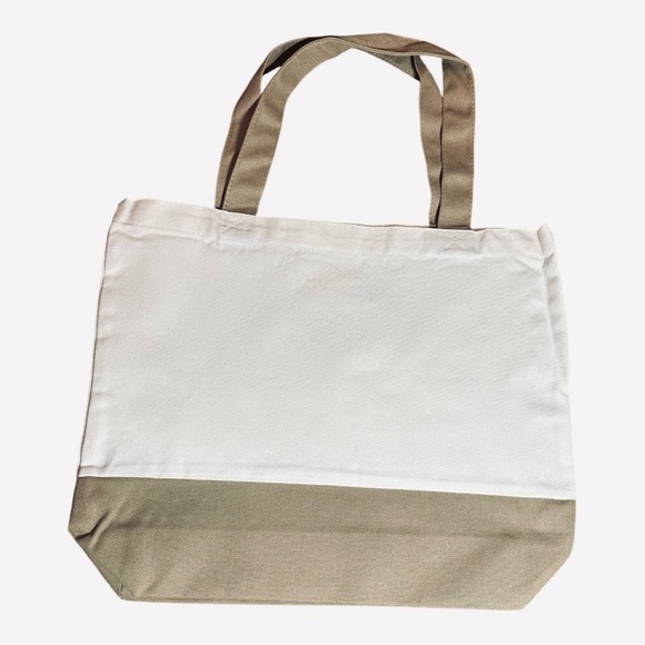 Large Canvas Tote Bag with Pink Floral Bouquet | Hand Pressed | 17”x14” | New - Picture 4 of 4